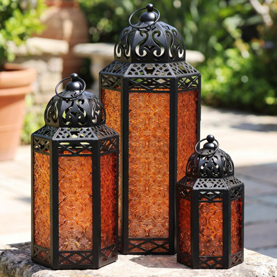 SOUTH FIELDランタン＆エナメルセット4P＆エナメルパーコレーター5CP Bungalow Rose Moroccan Candle Lantern Decorative Set for Floor